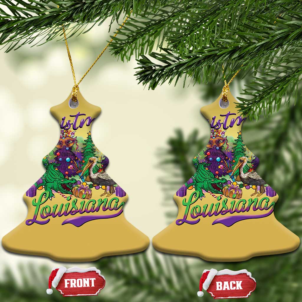 Xmas Cajun Louisiana Saint Symbol Alligator Pelican Xmas Tree Christmas Ornament TS11