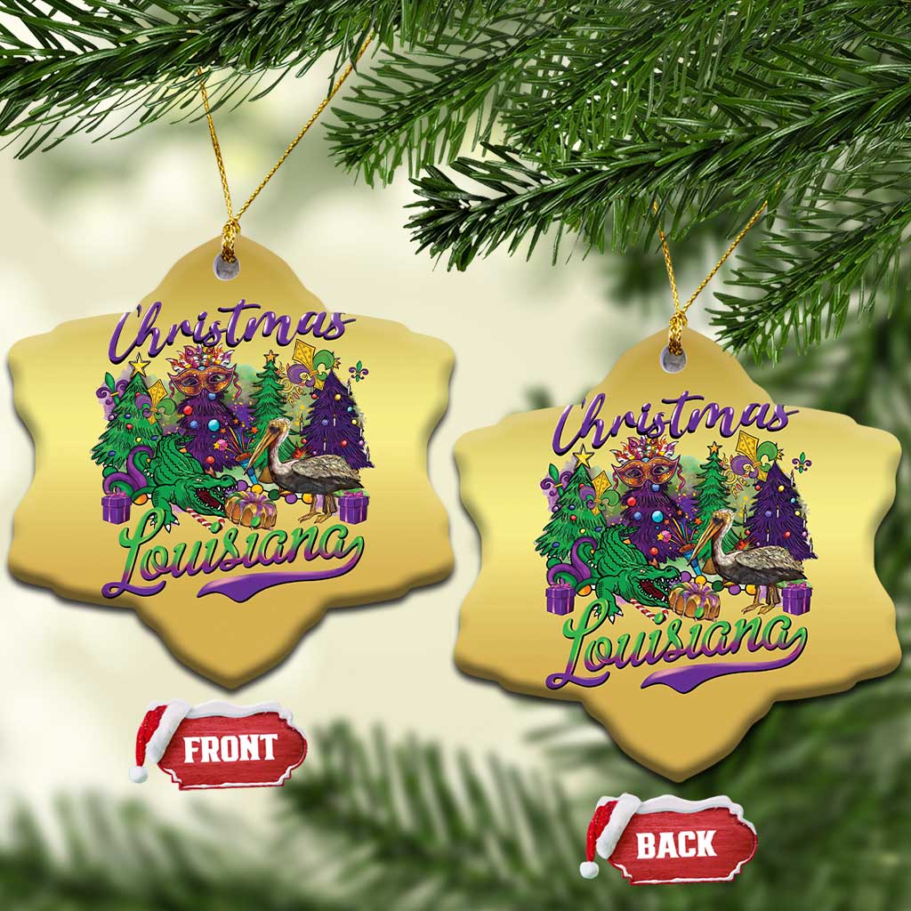 Xmas Cajun Louisiana Saint Symbol Alligator Pelican Xmas Tree Christmas Ornament TS11