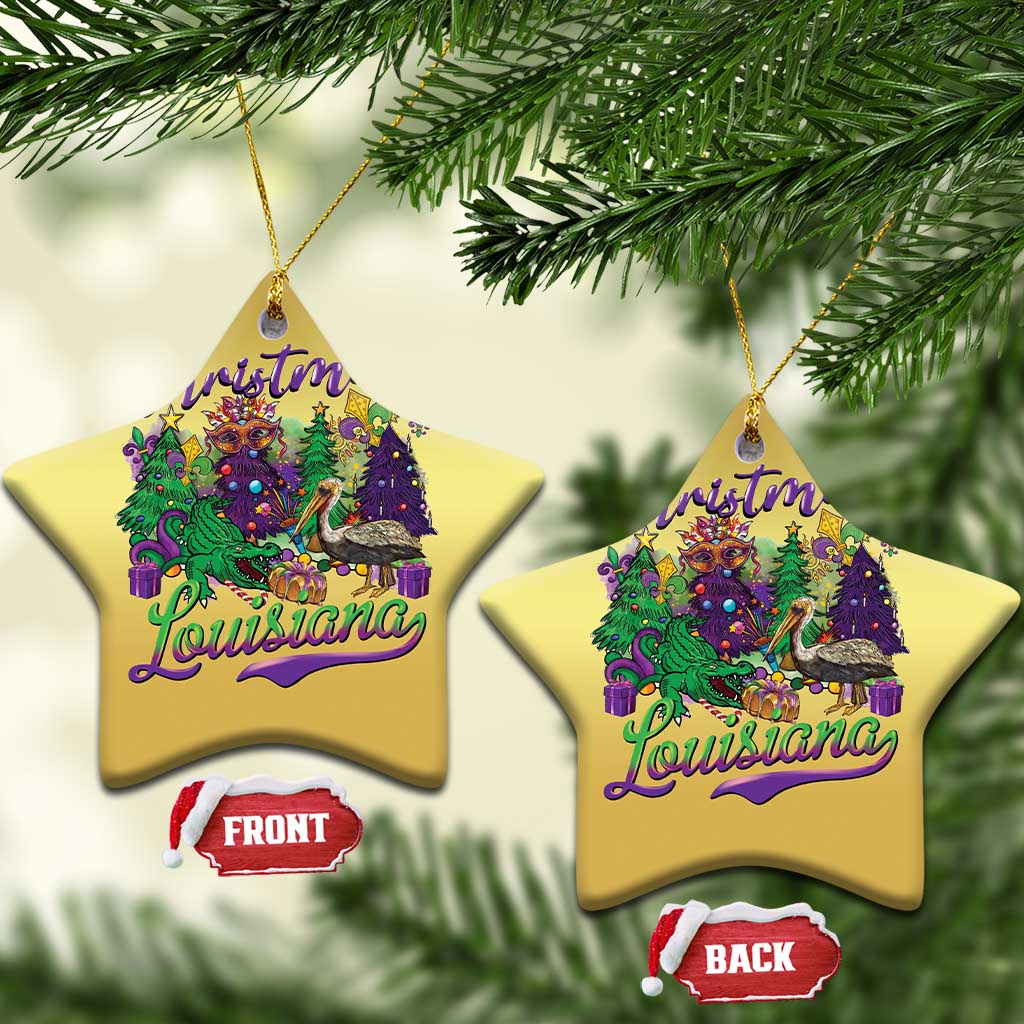 Xmas Cajun Louisiana Saint Symbol Alligator Pelican Xmas Tree Christmas Ornament TS11