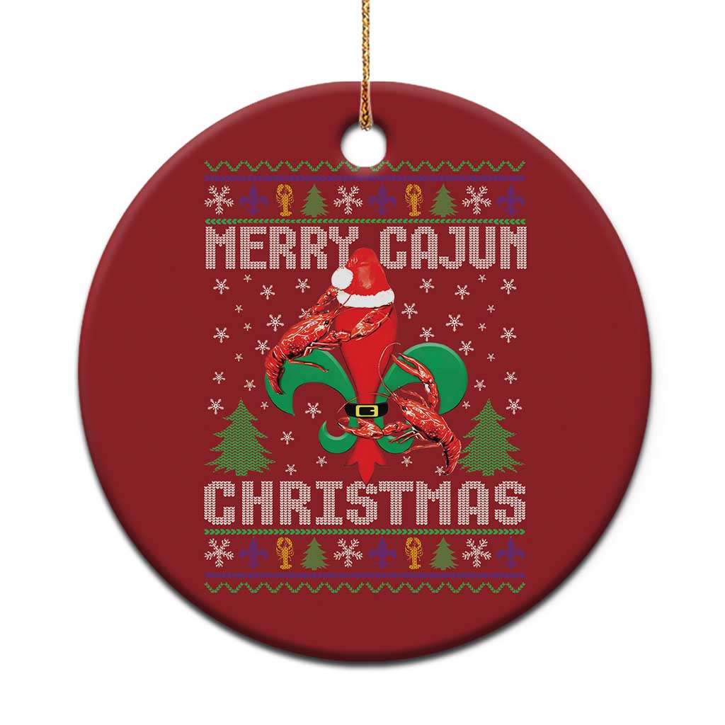 Merry Cajun Louisiana Xmas Santa Saint Symbol Crawfish Christmas Ornament TS11