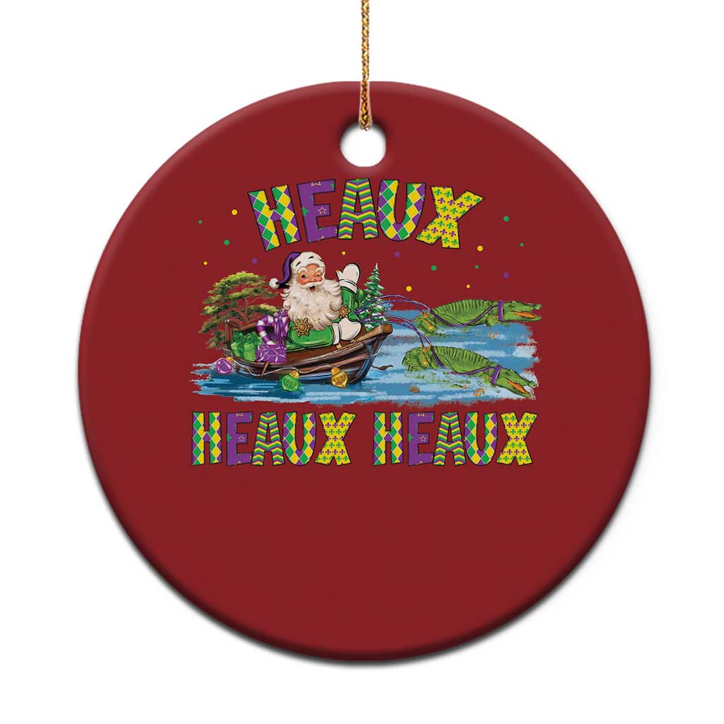 Funny Xmas Cajun Louisiana Christmas Ornament Heaux Heaux Heaux Santa Alligator TS11