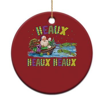Funny Xmas Cajun Louisiana Christmas Ornament Heaux Heaux Heaux Santa Alligator TS11