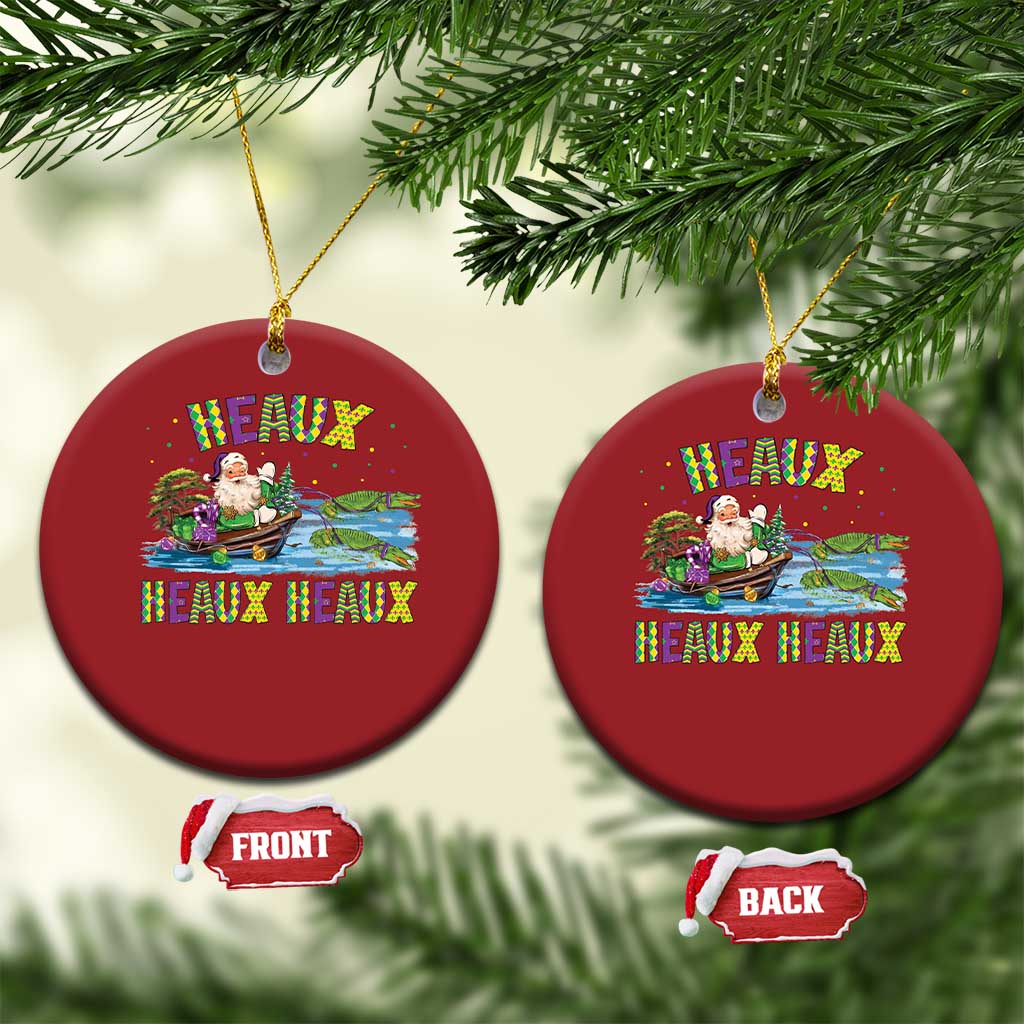 Funny Xmas Cajun Louisiana Christmas Ornament Heaux Heaux Heaux Santa Alligator TS11
