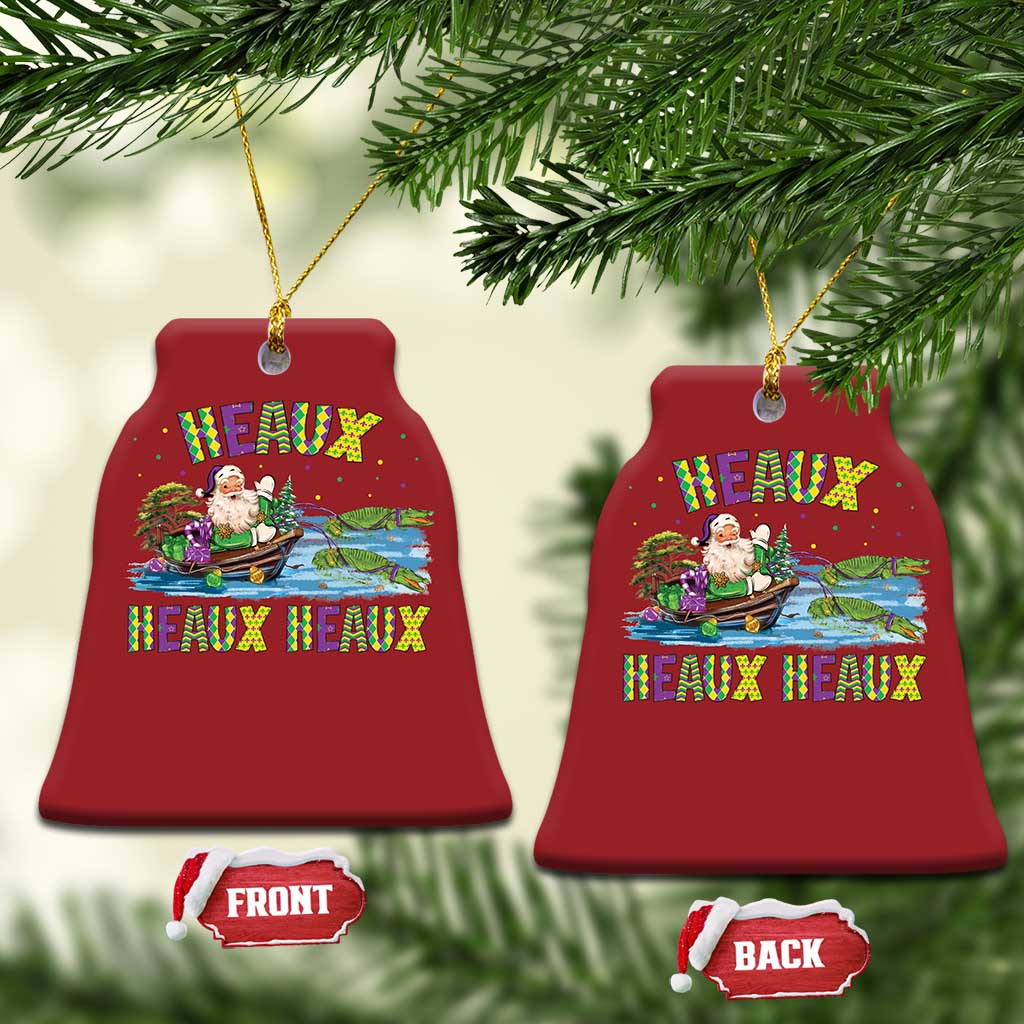 Funny Xmas Cajun Louisiana Christmas Ornament Heaux Heaux Heaux Santa Alligator TS11