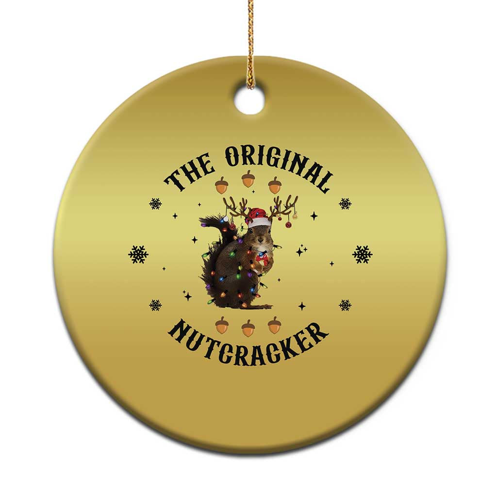 Funny Xmas Squirrel Christmas Ornament The Original Nutcracker Snowflake Santa Hat TS11