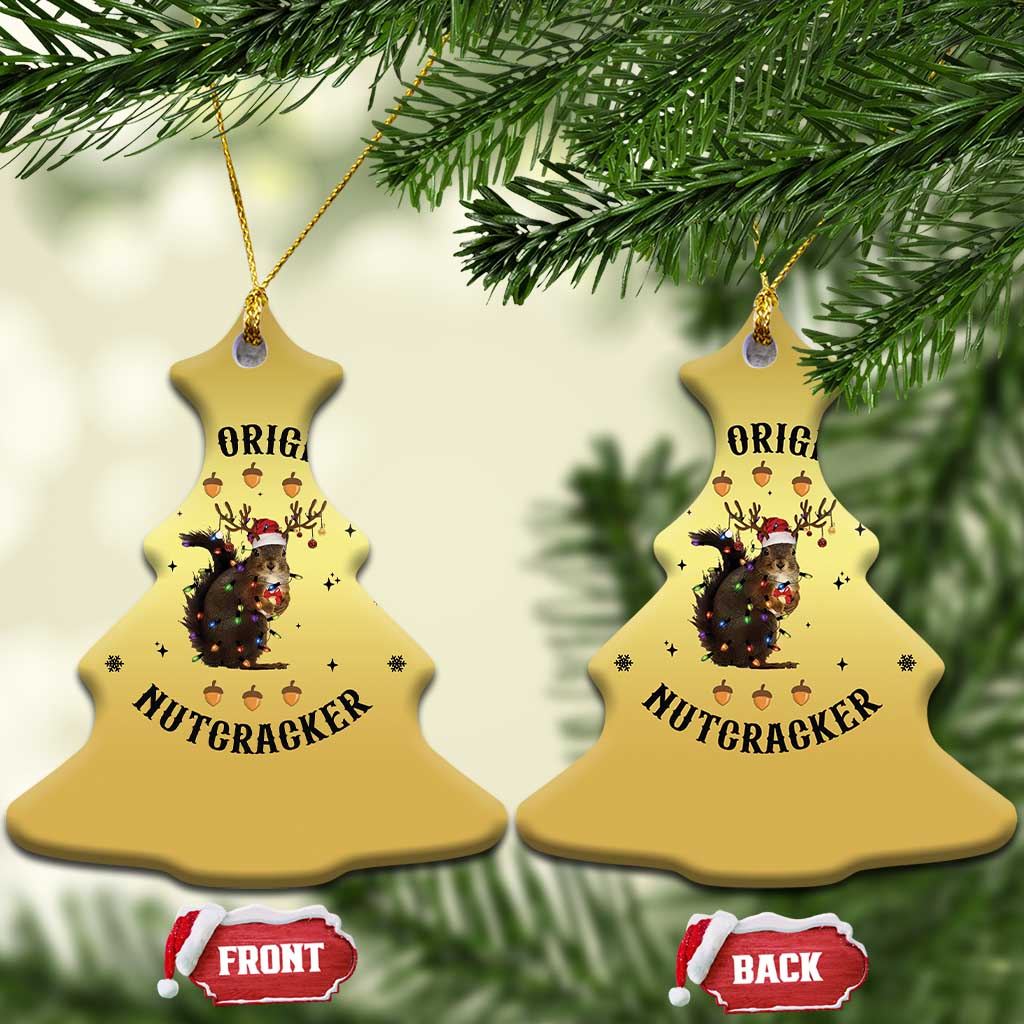 Funny Xmas Squirrel Christmas Ornament The Original Nutcracker Snowflake Santa Hat TS11