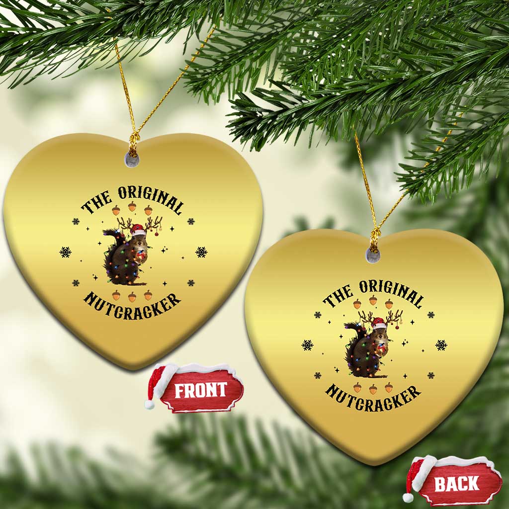Funny Xmas Squirrel Christmas Ornament The Original Nutcracker Snowflake Santa Hat TS11