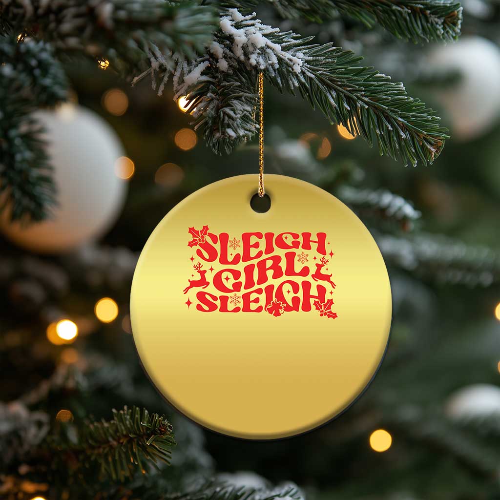 Funny Christmas Christmas Ornament Sleigh Girl Sleigh Reindeer TS11