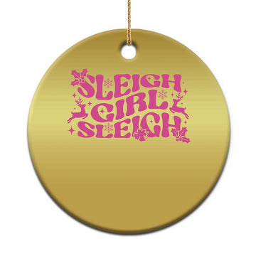 Funny Pink Christmas Christmas Ornament Sleigh Girl Sleigh Reindeer TS11