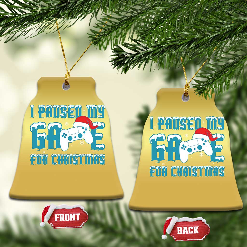 Funny Xmas Gamers Christmas Ornament I Paused My Game For Christmas Snowy Santa Hat TS11