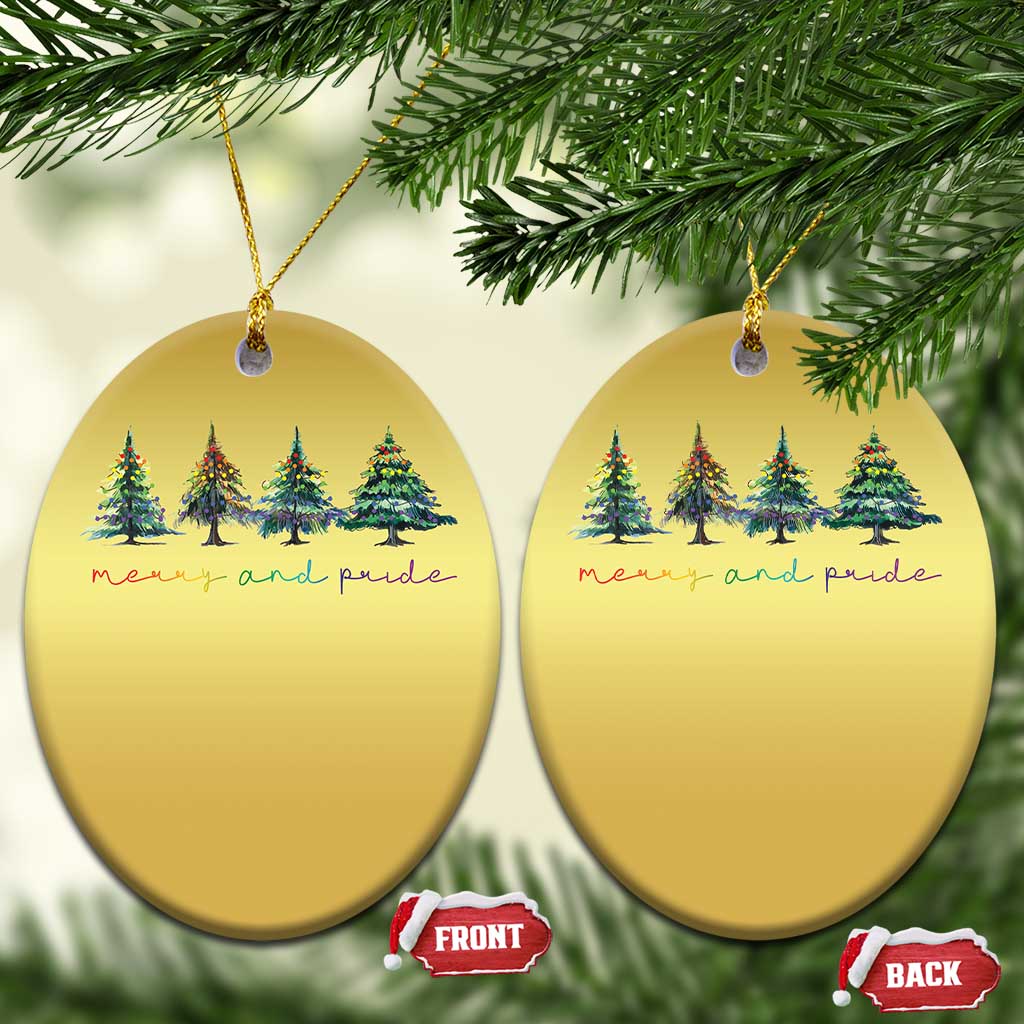 Funny Xmas LGBT Christmas Ornament Merry And Pride Rainbow Xmas Tree TS11