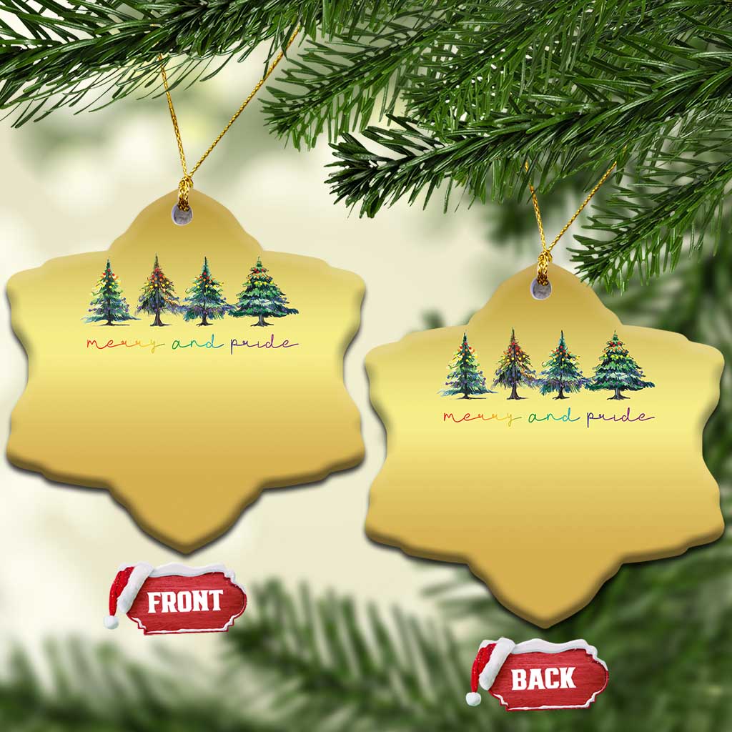 Funny Xmas LGBT Christmas Ornament Merry And Pride Rainbow Xmas Tree TS11