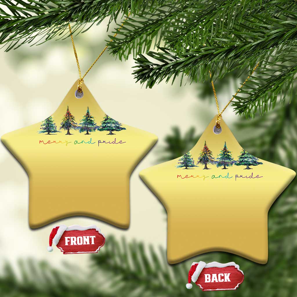 Funny Xmas LGBT Christmas Ornament Merry And Pride Rainbow Xmas Tree TS11