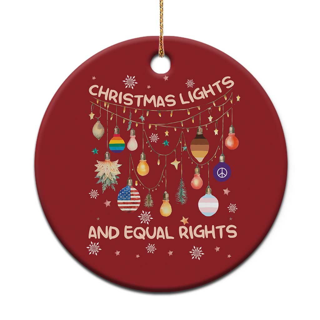 Xmas Lights And Equal Rights LGBTQ Christmas Ornament TS11