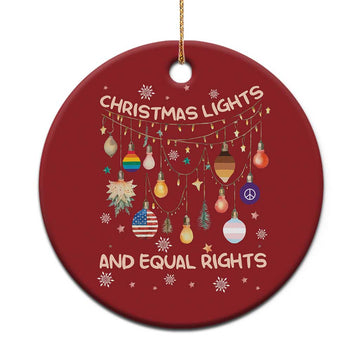 Xmas Lights And Equal Rights LGBTQ Christmas Ornament TS11