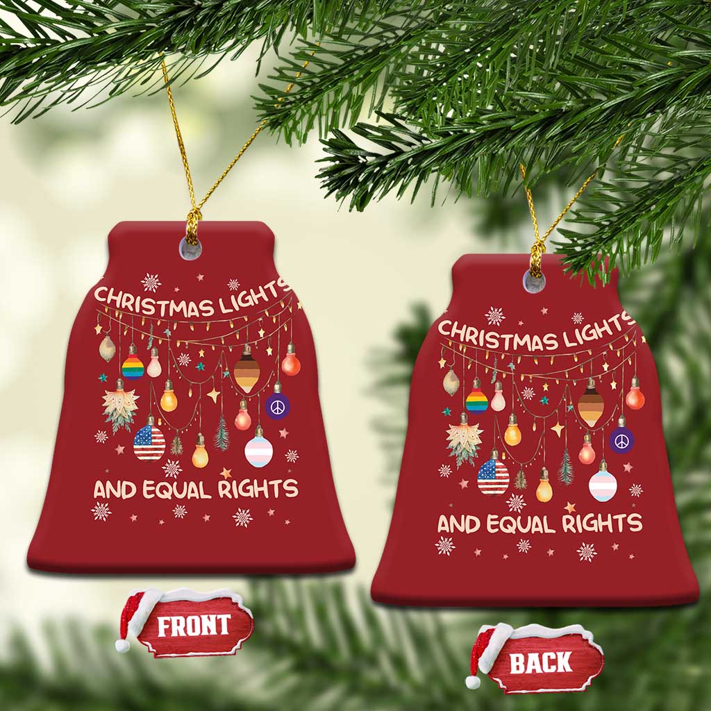 Xmas Lights And Equal Rights LGBTQ Christmas Ornament TS11