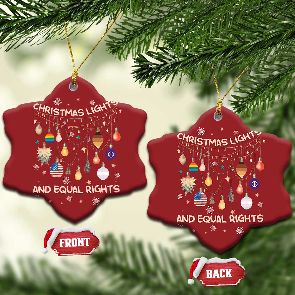 Xmas Lights And Equal Rights LGBTQ Christmas Ornament TS11