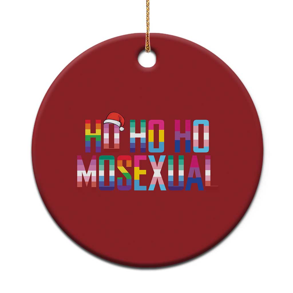Funny LGBT Xmas Christmas Ornament Ho Ho Ho Mosexual LGBT Flag TS11