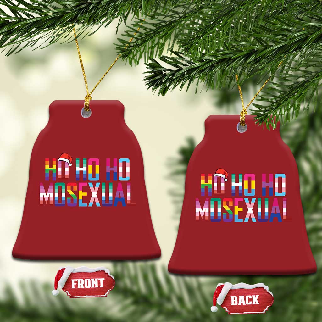 Funny LGBT Xmas Christmas Ornament Ho Ho Ho Mosexual LGBT Flag TS11