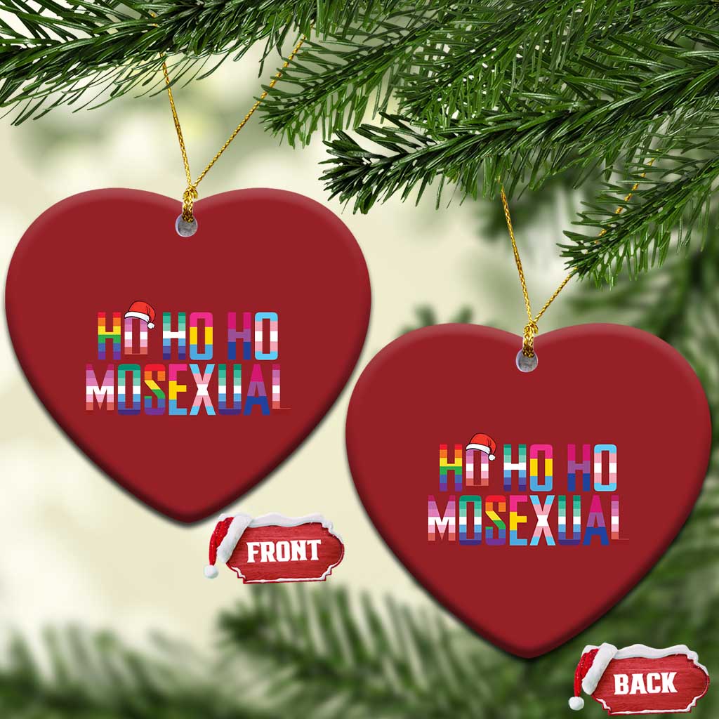 Funny LGBT Xmas Christmas Ornament Ho Ho Ho Mosexual LGBT Flag TS11