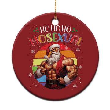 Funny Xmas LGBT Christmas Ornament Ho Ho Ho Mosexual Rainbow Santa TS11