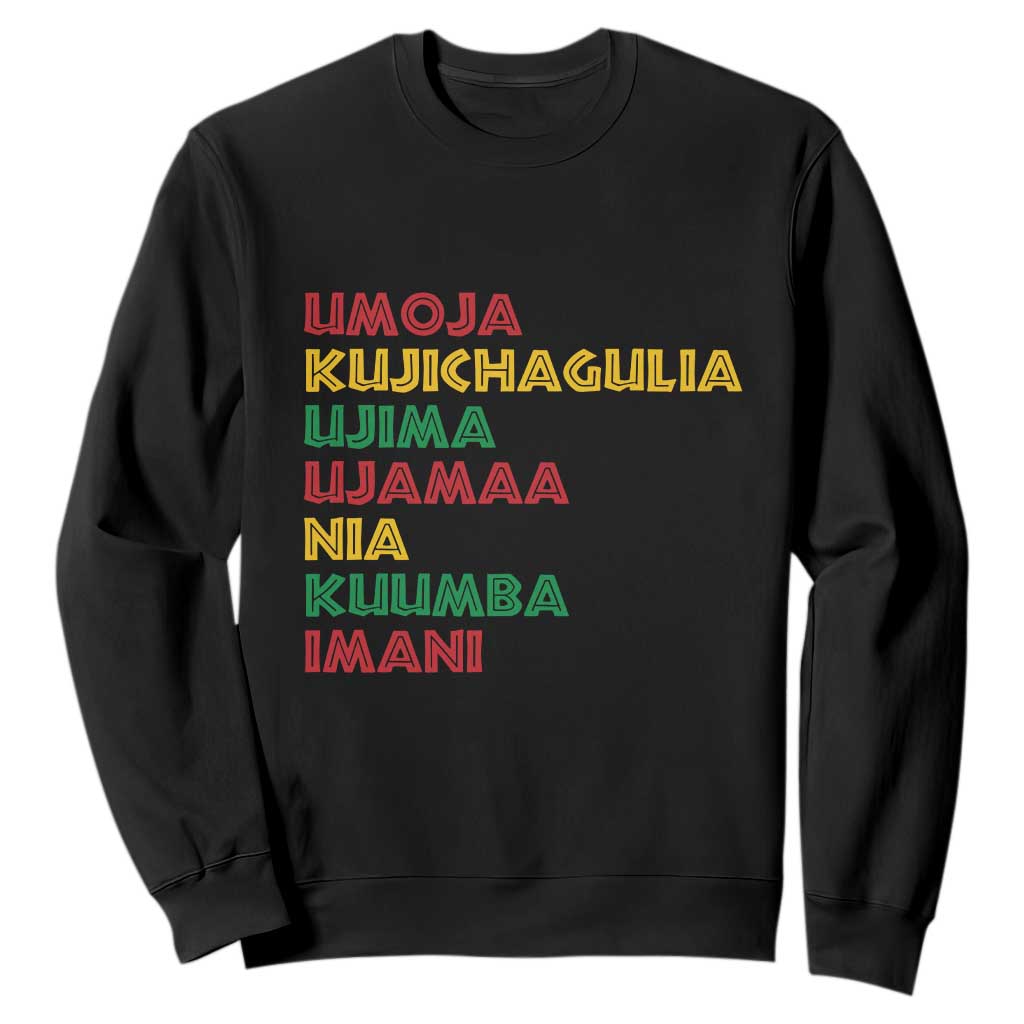 Seven Principles Of Kwanzaa Christmas African American Nguzo Saba Sweatshirt TS11
