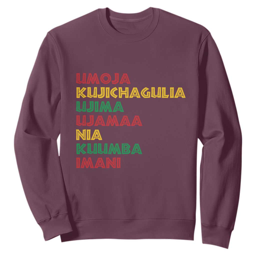 Seven Principles Of Kwanzaa Christmas African American Nguzo Saba Sweatshirt TS11