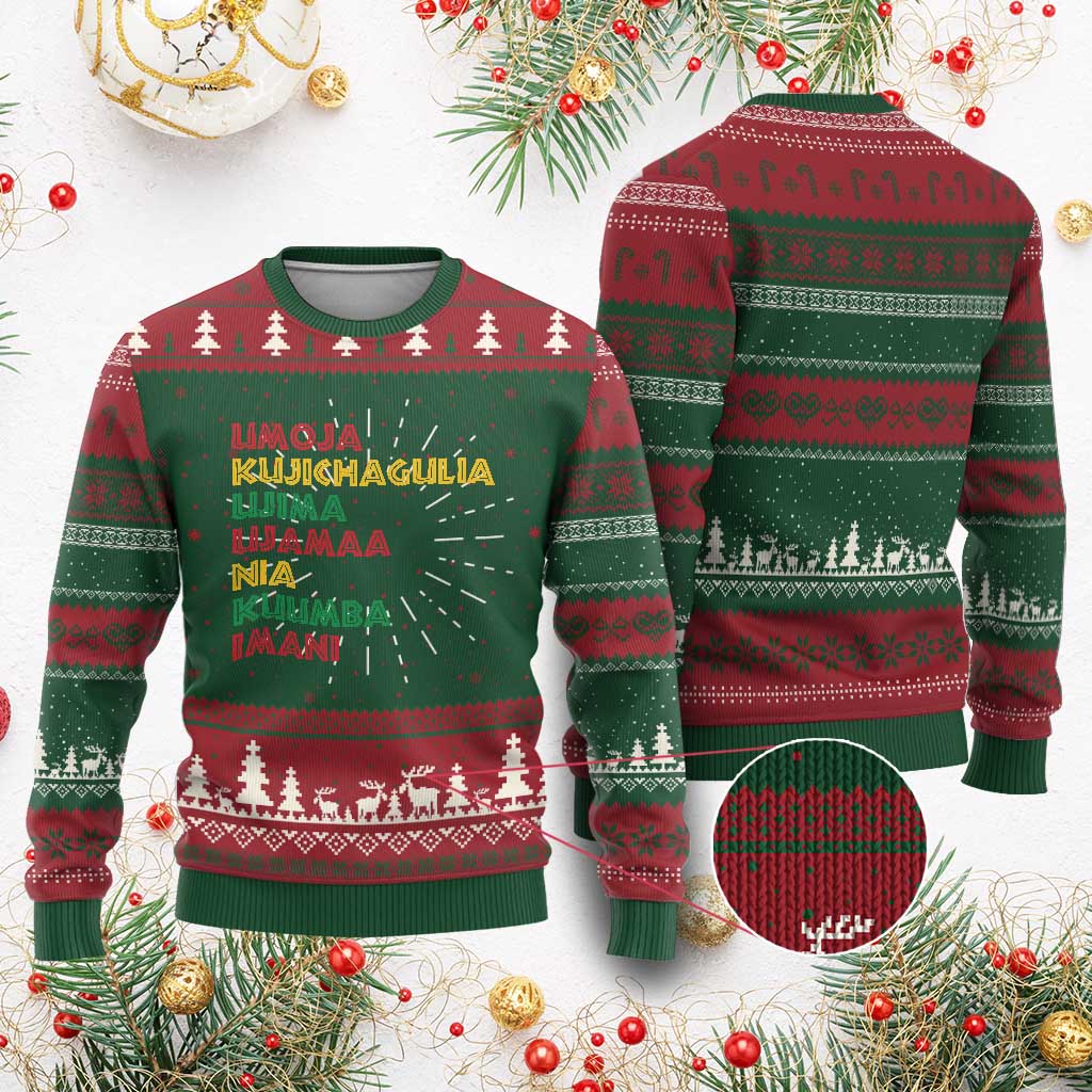 Seven Principles Of Kwanzaa Xmas African American Nguzo Saba Ugly Christmas Sweater TS11