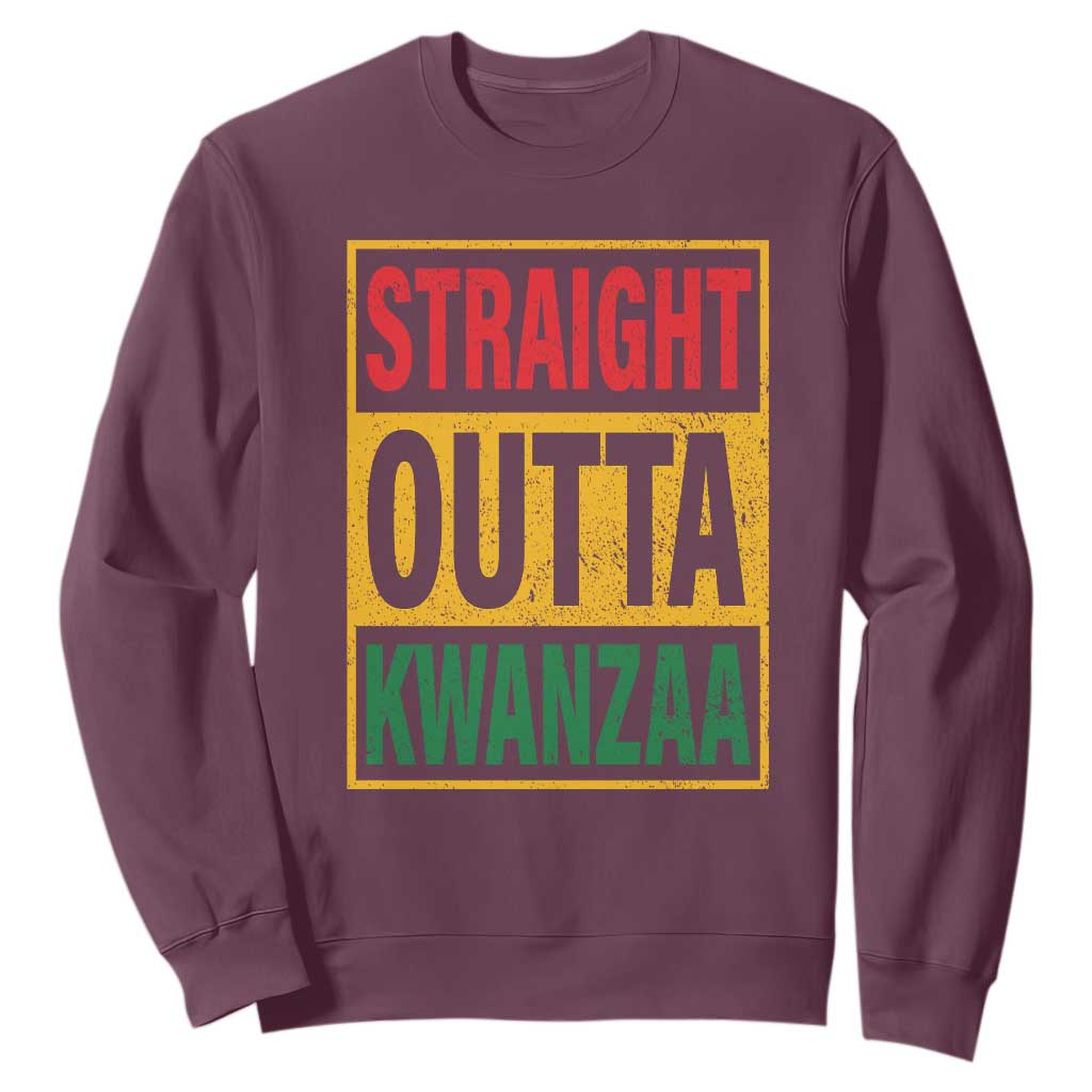 Funny Straight Outta Kwanzaa African American Heritage Christmas Holiday Sweatshirt TS11