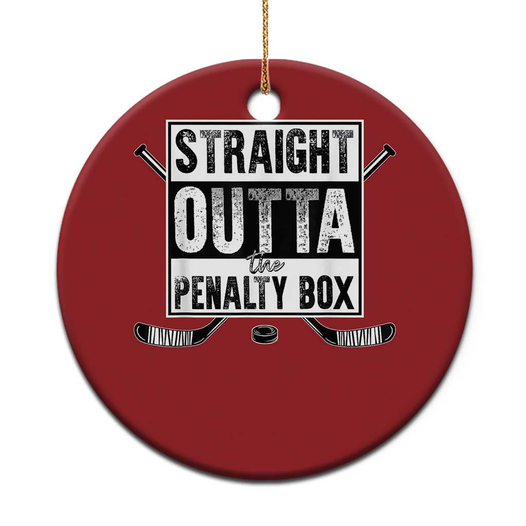 Funny Ice Hockey Christmas Ornament Straight Outta The Penalty Box Vintage Ice Hockey Sticks TS11