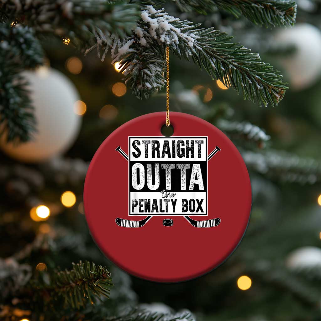 Funny Ice Hockey Christmas Ornament Straight Outta The Penalty Box Vintage Ice Hockey Sticks TS11