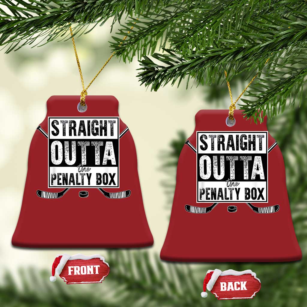 Funny Ice Hockey Christmas Ornament Straight Outta The Penalty Box Vintage Ice Hockey Sticks TS11