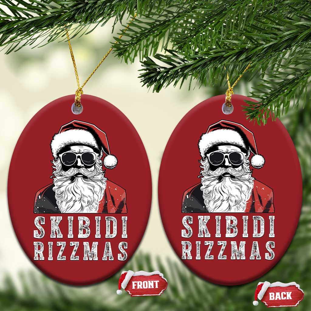 Funny Xmas Santa Christmas Ornament Skibidi Rizzmas Cool Charisma Rizz Santa Claus TS11