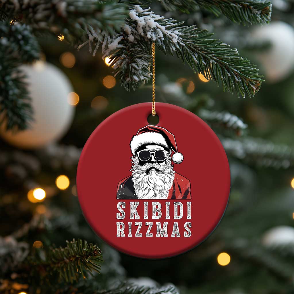 Funny Xmas Santa Christmas Ornament Skibidi Rizzmas Cool Charisma Rizz Santa Claus TS11