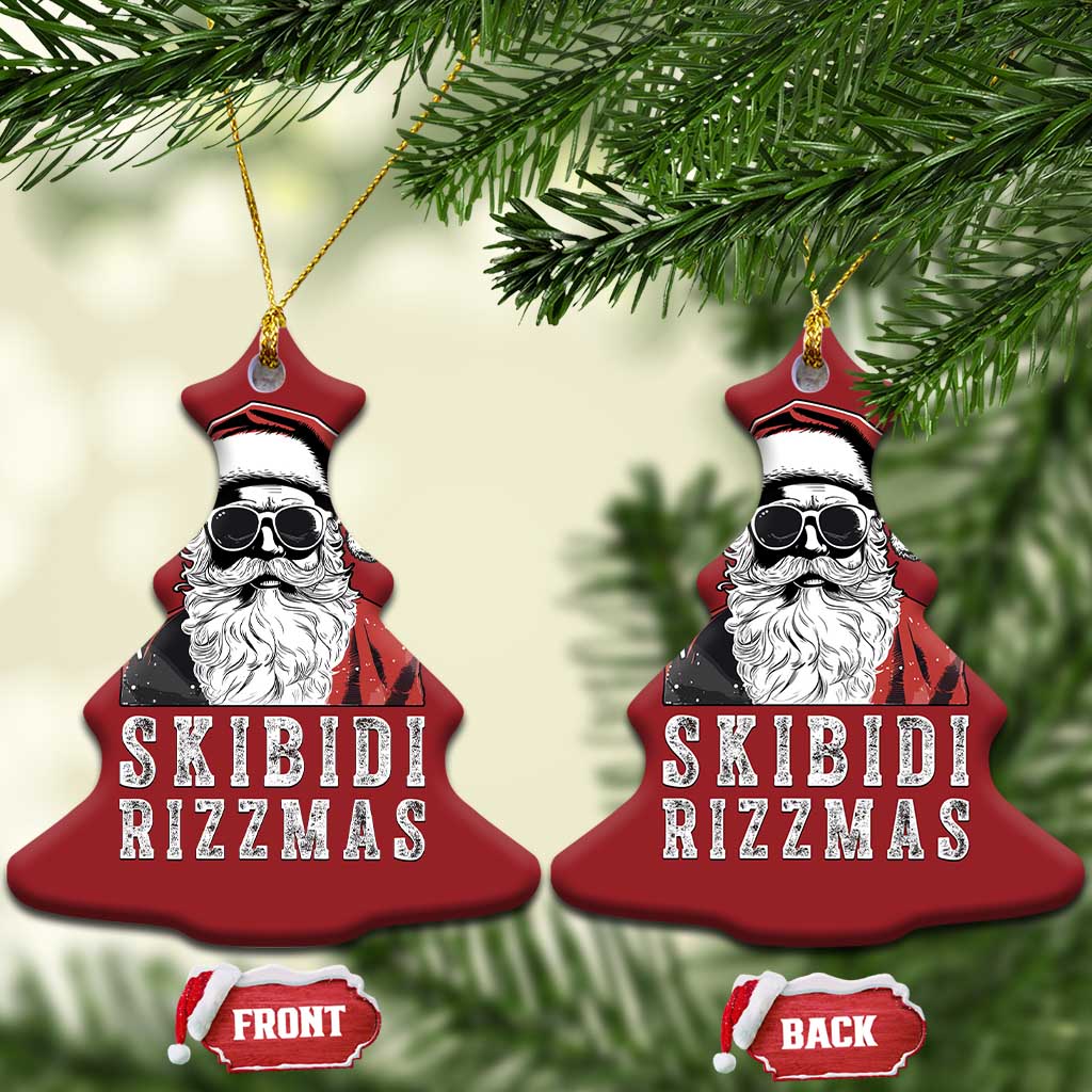 Funny Xmas Santa Christmas Ornament Skibidi Rizzmas Cool Charisma Rizz Santa Claus TS11