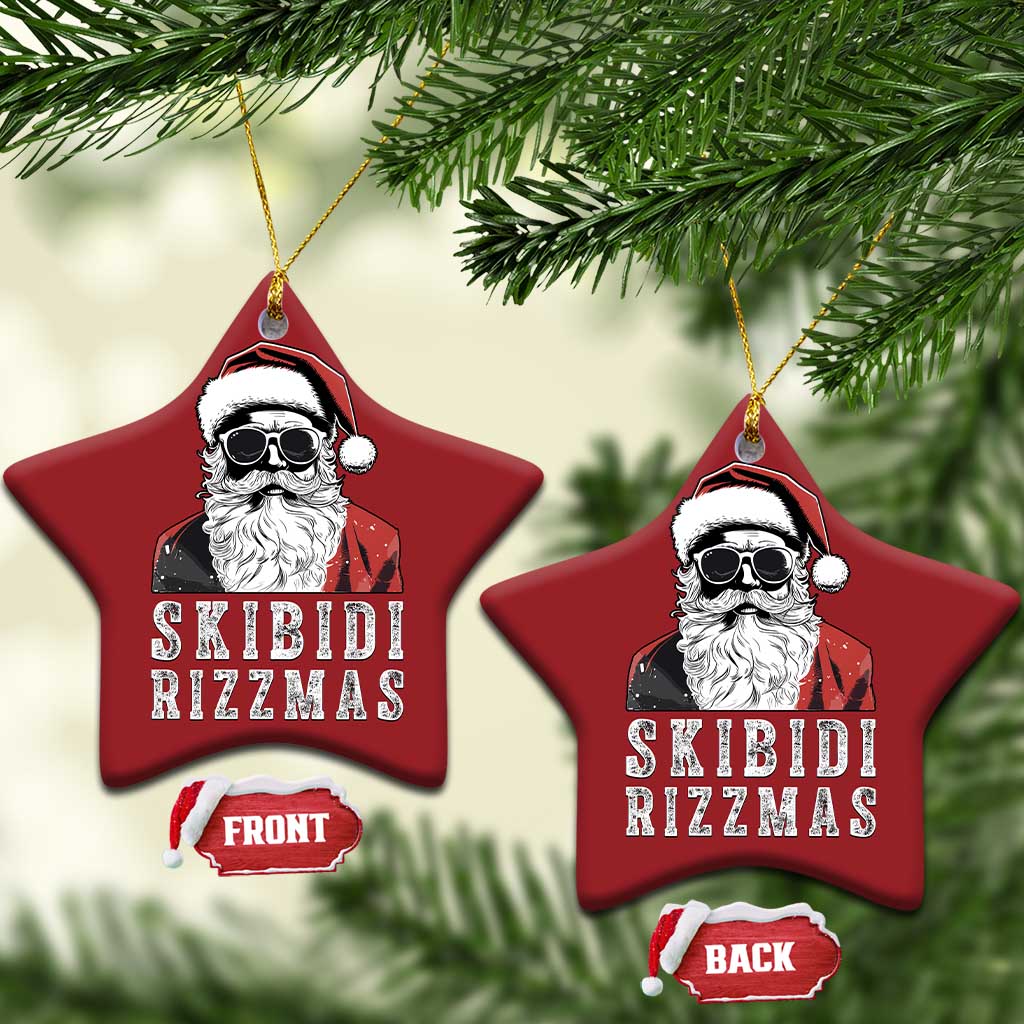 Funny Xmas Santa Christmas Ornament Skibidi Rizzmas Cool Charisma Rizz Santa Claus TS11