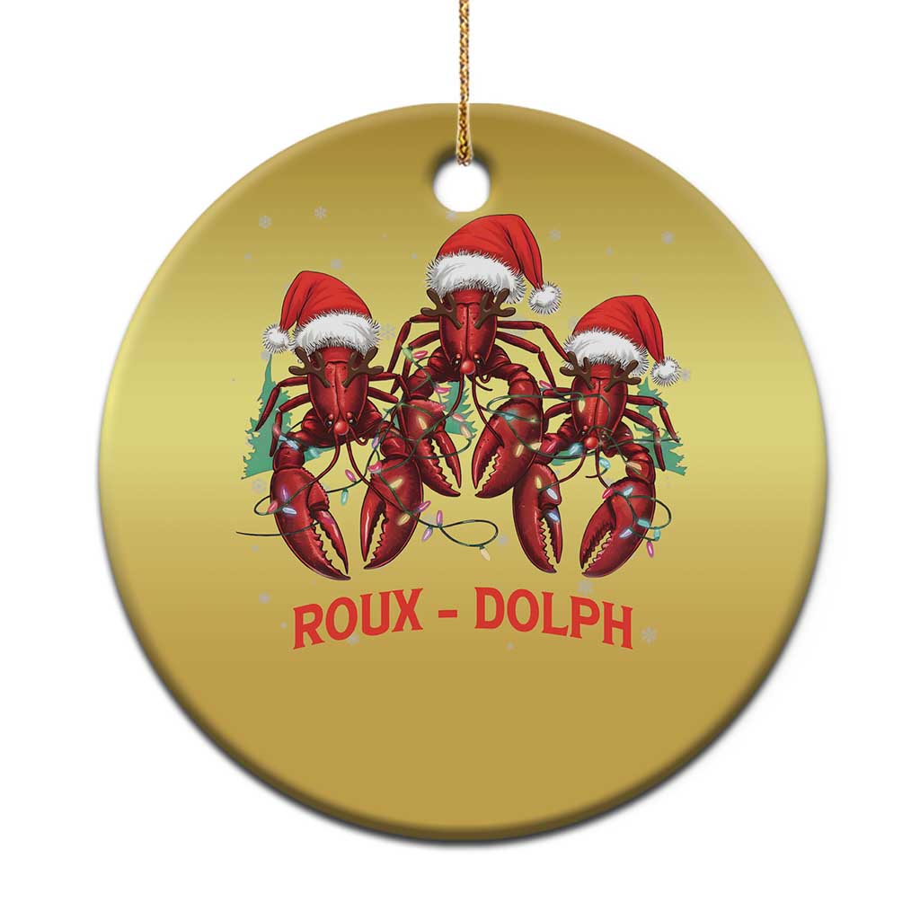 Funny Xmas Cajun Louisiana Christmas Ornament Roux-Dolph Crawfish Reindeers Santa Hat TS11