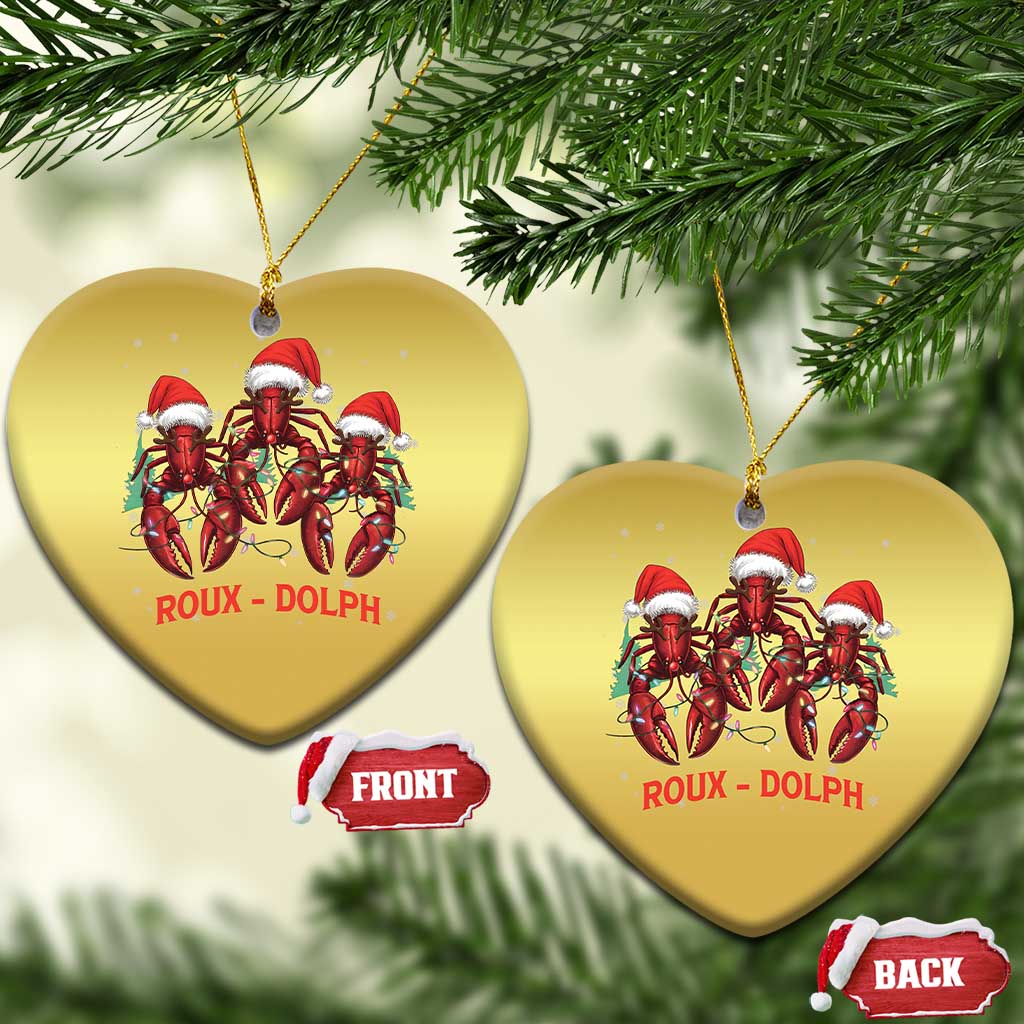 Funny Xmas Cajun Louisiana Christmas Ornament Roux-Dolph Crawfish Reindeers Santa Hat TS11