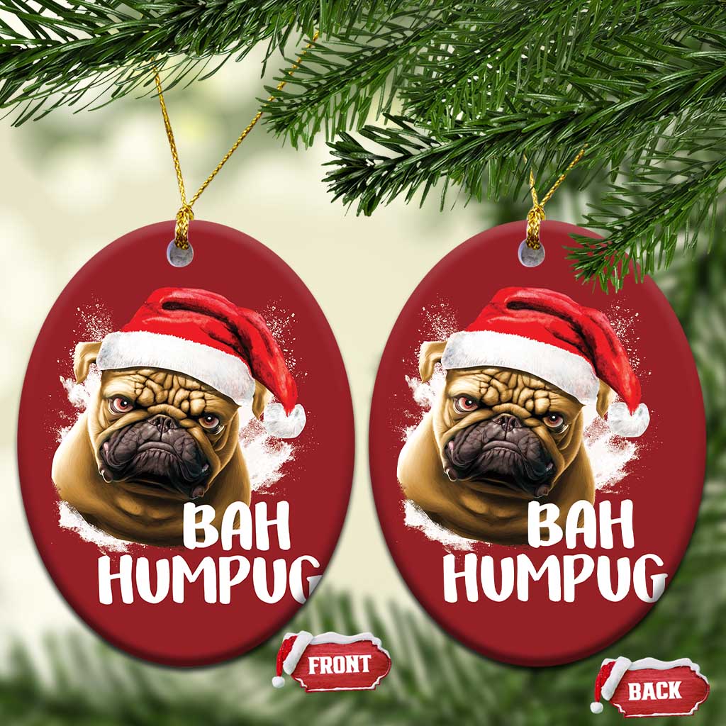 Funny Xmas Pug Dog Christmas Ornament Bah Humpug Humbug Cute Pet TS11