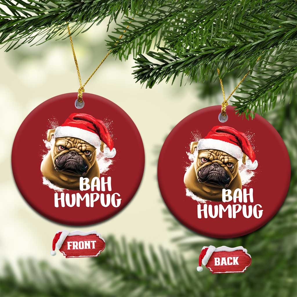 Funny Xmas Pug Dog Christmas Ornament Bah Humpug Humbug Cute Pet TS11