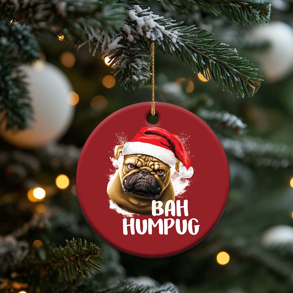 Funny Xmas Pug Dog Christmas Ornament Bah Humpug Humbug Cute Pet TS11