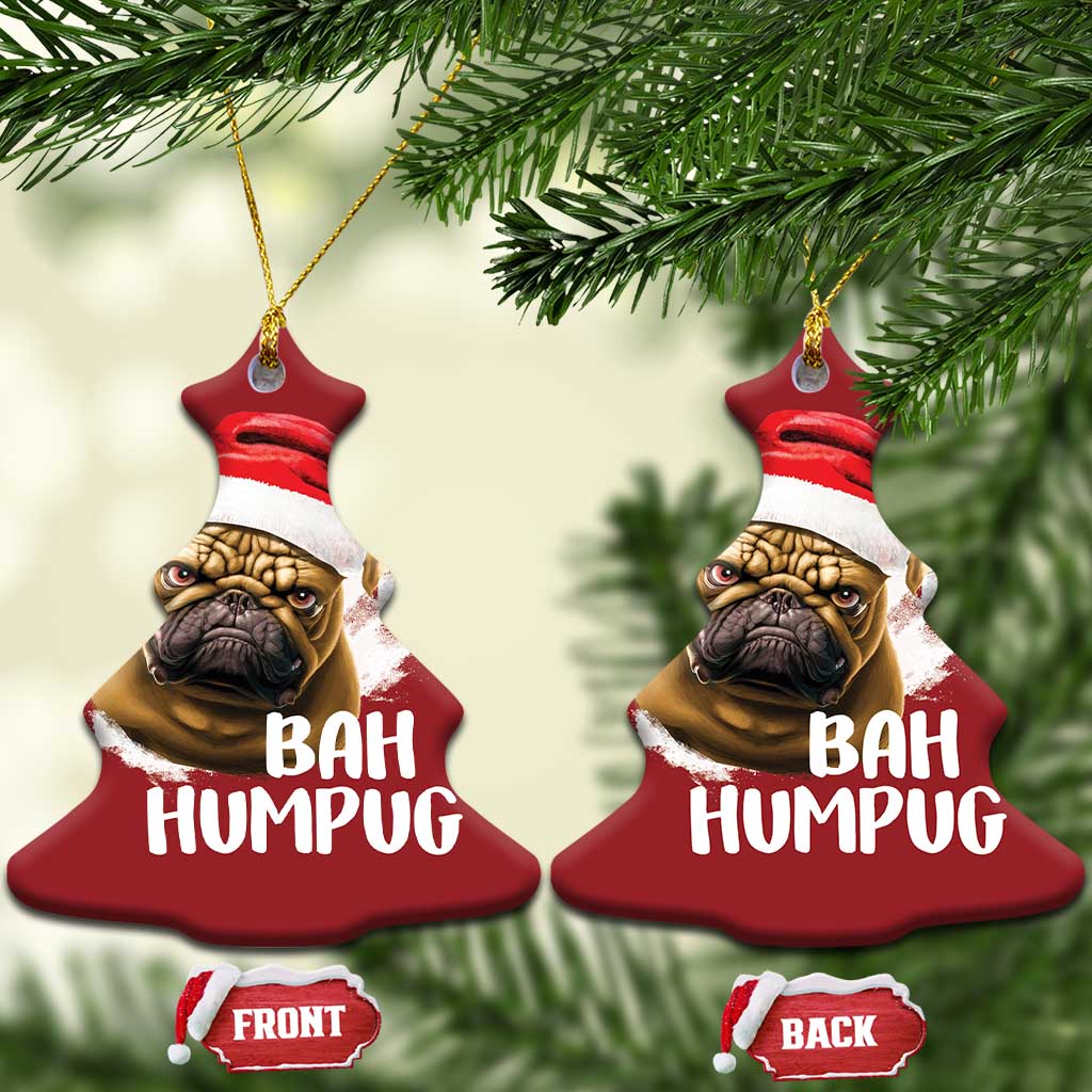 Funny Xmas Pug Dog Christmas Ornament Bah Humpug Humbug Cute Pet TS11