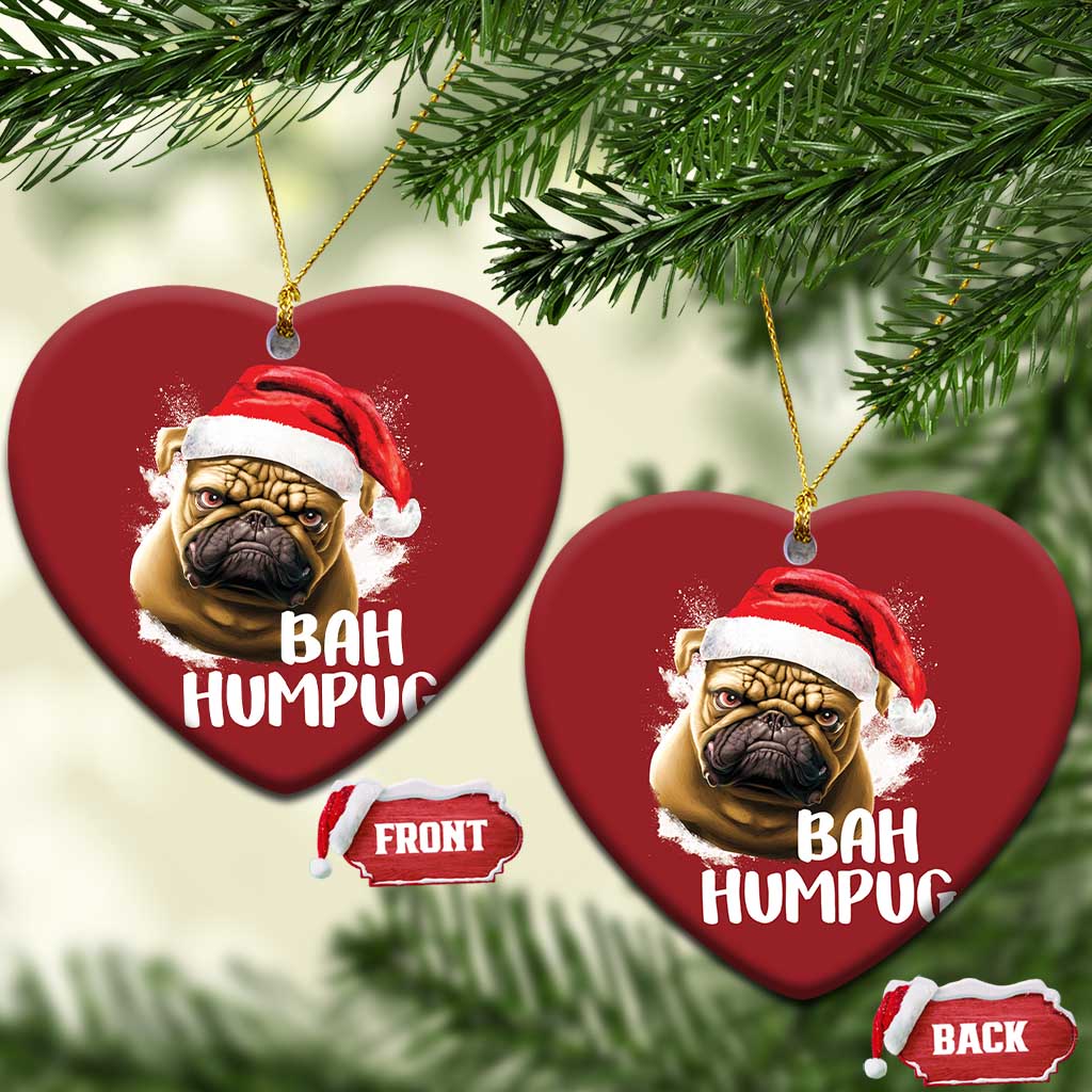 Funny Xmas Pug Dog Christmas Ornament Bah Humpug Humbug Cute Pet TS11