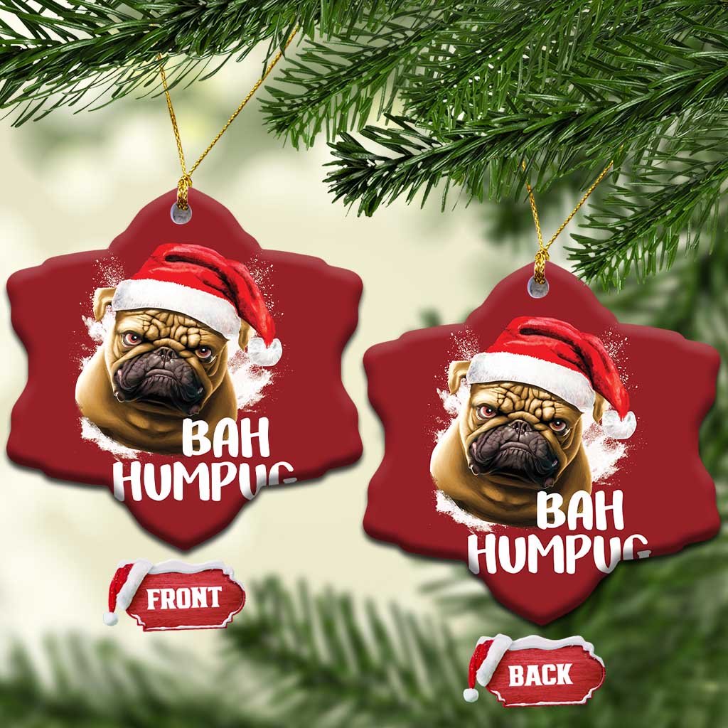 Funny Xmas Pug Dog Christmas Ornament Bah Humpug Humbug Cute Pet TS11