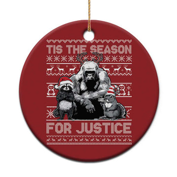Tis The Season For Justice Christmas Ornament Harambe Peanut Fred Xmas TS11