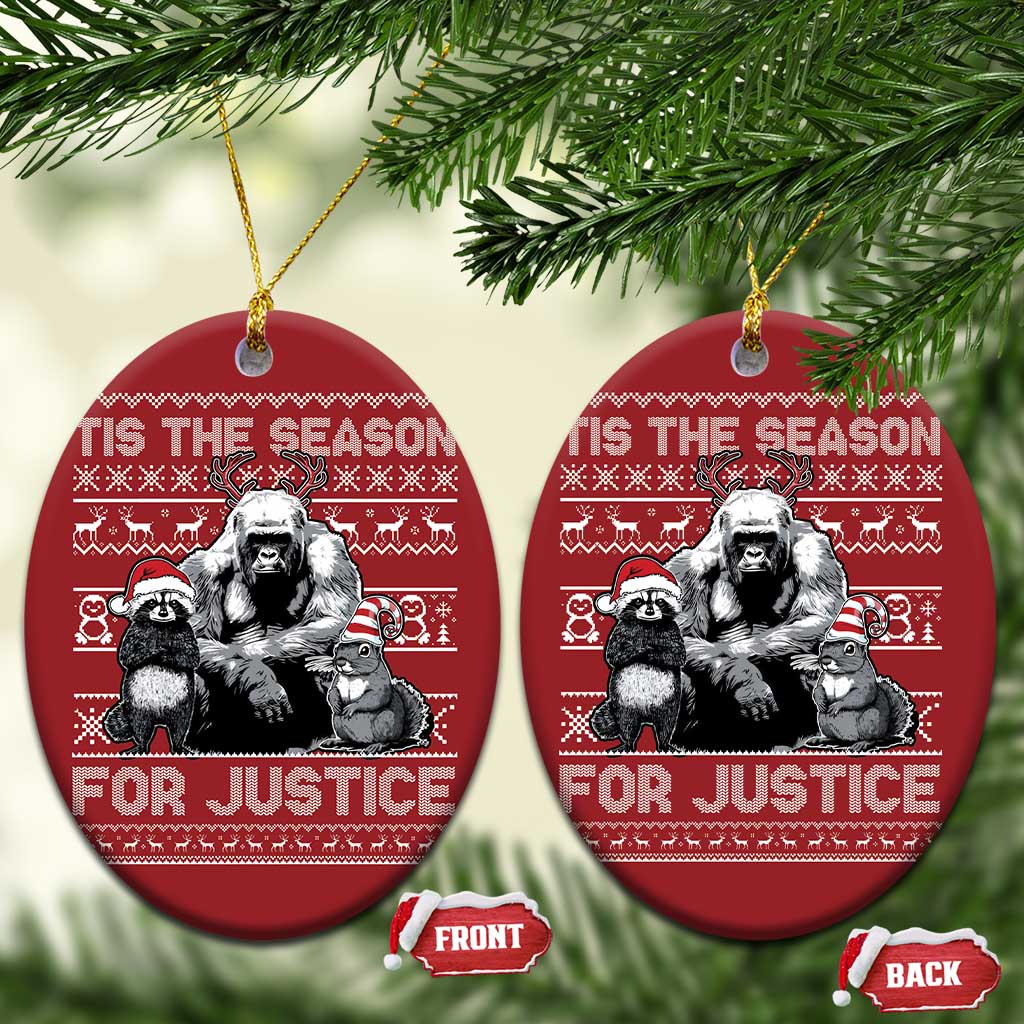 Tis The Season For Justice Christmas Ornament Harambe Peanut Fred Xmas TS11