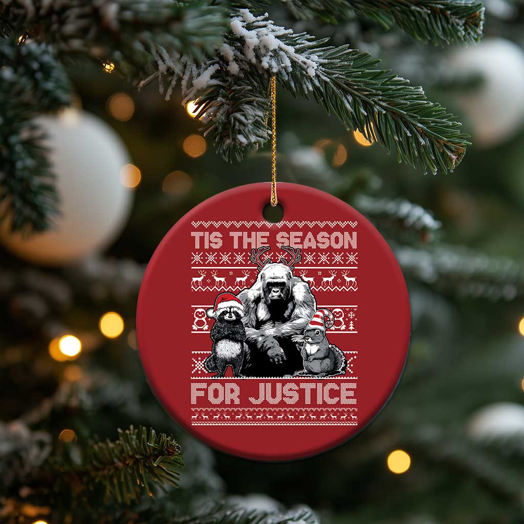 Tis The Season For Justice Christmas Ornament Harambe Peanut Fred Xmas TS11