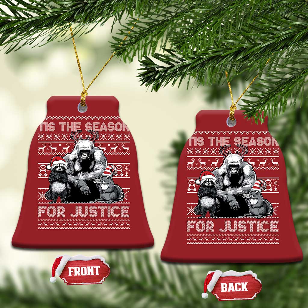 Tis The Season For Justice Christmas Ornament Harambe Peanut Fred Xmas TS11