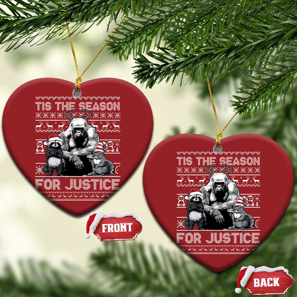 Tis The Season For Justice Christmas Ornament Harambe Peanut Fred Xmas TS11