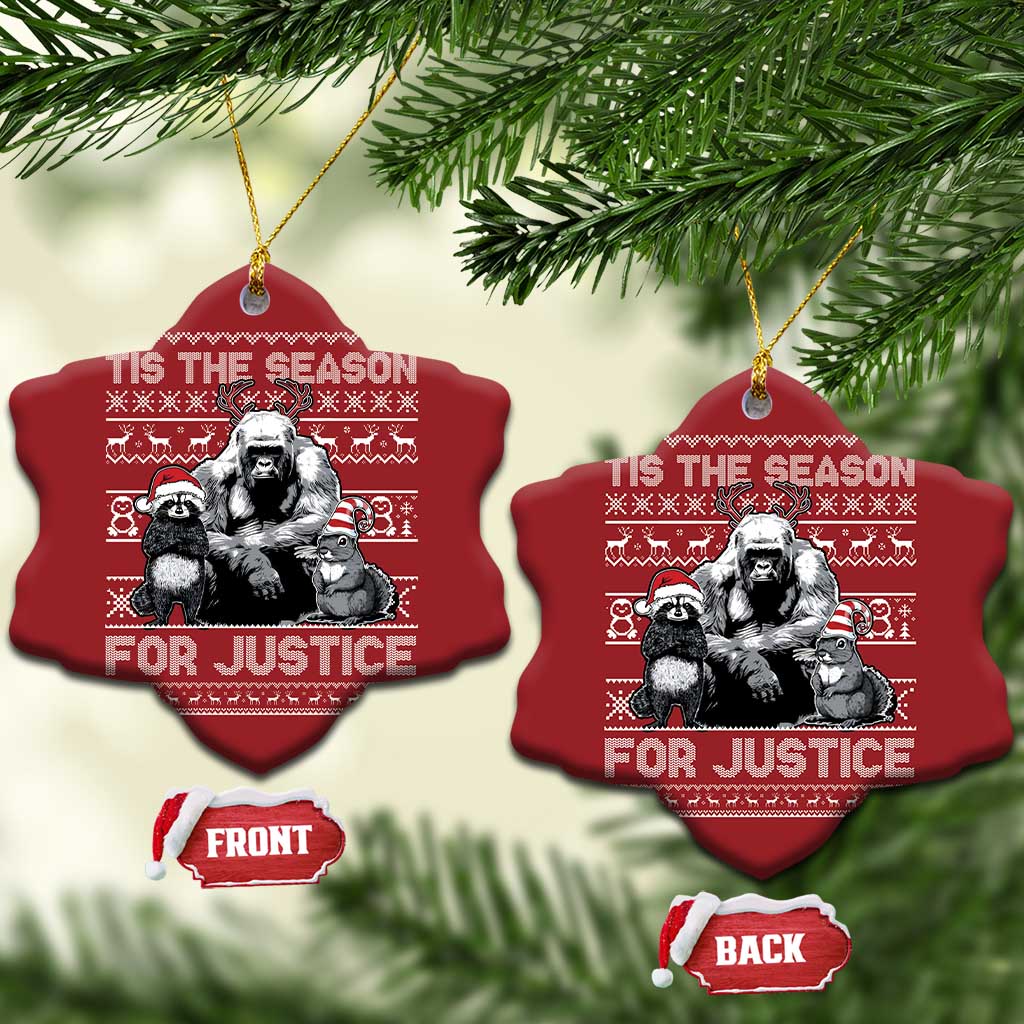 Tis The Season For Justice Christmas Ornament Harambe Peanut Fred Xmas TS11